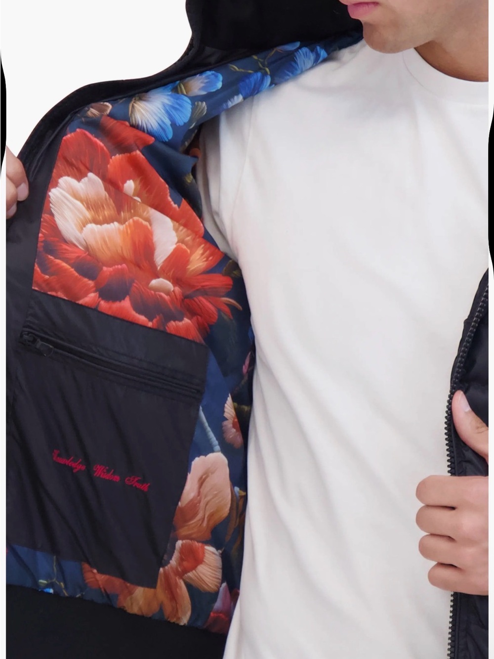 Robert Graham Men's Navy Blue Quilted Bomber Jacket NWT | Small | Floral Lining - Picture 2 of 15